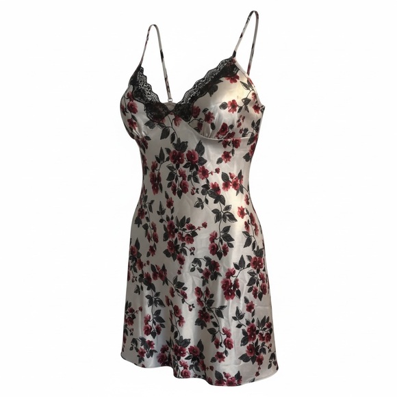 Ambrielle Other - Ambrielle Satin Floral Slip Dress S · Lace Trim · Y2K Coquette Lingerie